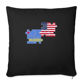 Aruba USA flag American Arubans - Sofa pillowcase 17,3'' x 17,3'' (45 x 45 cm) - black - Front