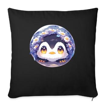 Pinguine - Sofakissenbezug 45 x 45 cm - Schwarz - Vorne