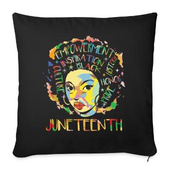 Juneteenth Women African American Roots - Sofa pillowcase 17,3'' x 17,3'' (45 x 45 cm) - black - Front