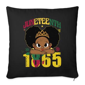 Girl Juneteenth - Sofa pillowcase 17,3'' x 17,3'' (45 x 45 cm) - black - Front