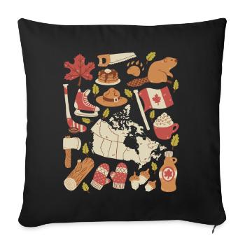 Canada - Housse de coussin décorative 45 x 45 cm - noir - Devant