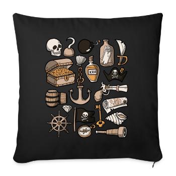 Piraten - Sofakissenbezug 45 x 45 cm - Schwarz - Vorne