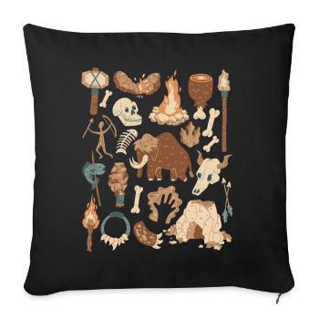 Âge de la pierre - Housse de coussin décorative 45 x 45 cm - noir - Devant