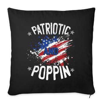 Funny American Flag Quote - Sofa pillowcase 17,3'' x 17,3'' (45 x 45 cm) - black - Front