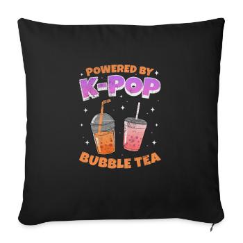Bubble Tea Boba Tea Kawaii Cadeau - Housse de coussin décorative 45 x 45 cm - noir - Devant