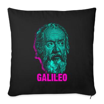 Galileo Galilei - Sofa pillowcase 17,3'' x 17,3'' (45 x 45 cm) - black - Front