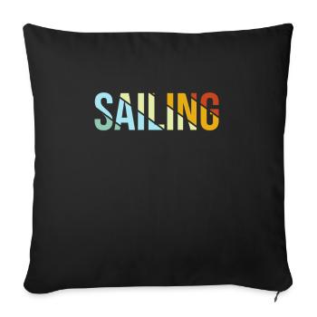 Rétro de la voile - Housse de coussin décorative 45 x 45 cm - noir - Devant