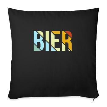 Bier Retro - Sofakissenbezug 45 x 45 cm - Schwarz - Vorne