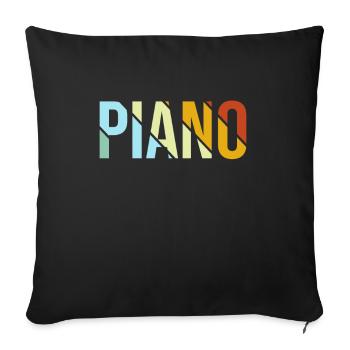 Piano Rétro - Housse de coussin décorative 45 x 45 cm - noir - Devant