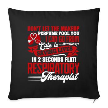 Respiratory Therapist Saving Lives - Sofa pillowcase 17,3'' x 17,3'' (45 x 45 cm) - black - Front
