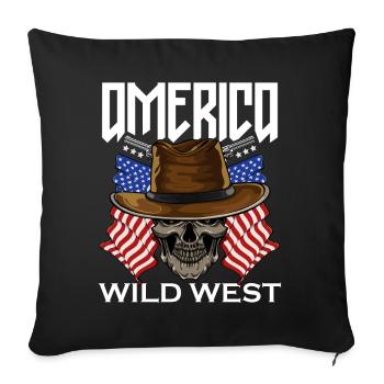 America Wild West - Sofakissenbezug 45 x 45 cm - Schwarz - Vorne