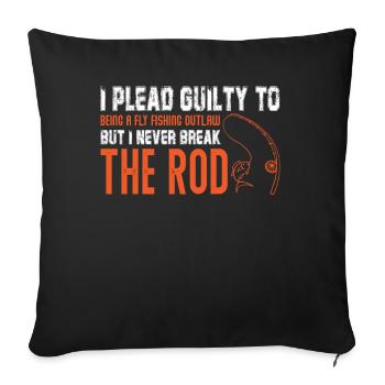 Funny Fly Fishing - Fly Fishing Outlaw, Never - Sofakissenbezug 45 x 45 cm - Schwarz - Vorne