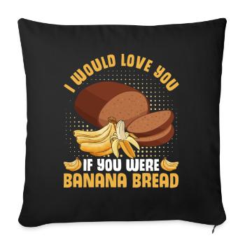Drôle de vêtements de cuisson au pain aux bananes - Housse de coussin décorative 45 x 45 cm - noir - Devant
