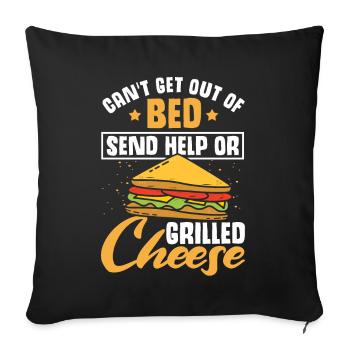 Amour Fromage Grillé Hommes Femmes - Housse de coussin décorative 45 x 45 cm - noir - Devant