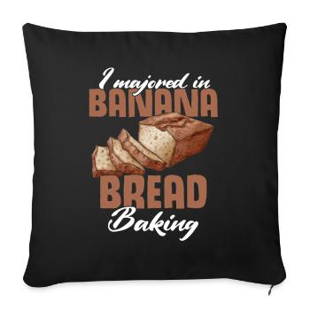 Drôle de vêtements de cuisson au pain aux bananes - Housse de coussin décorative 45 x 45 cm - noir - Devant