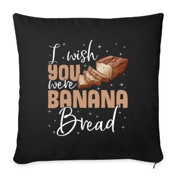Drôle de vêtements de cuisson au pain aux bananes - Housse de coussin décorative 45 x 45 cm - noir - Devant