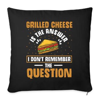 Amour Fromage Grillé Hommes Femmes - Housse de coussin décorative 45 x 45 cm - noir - Devant