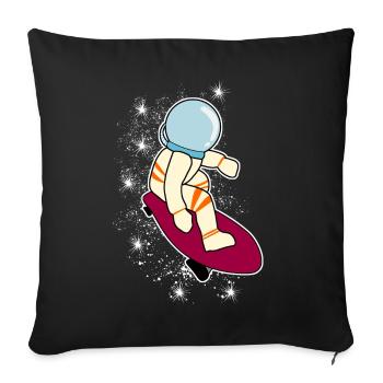 Longboarder Astronaut Longboard - Sofakissenbezug 45 x 45 cm - Schwarz - Vorne