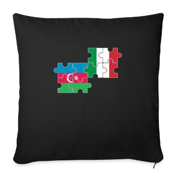 Azerbaïdjan Italie drapeau - Housse de coussin décorative 45 x 45 cm - noir - Devant
