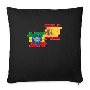 Ethiopia Spain Flag Ethiopian - Sofa pillowcase 17,3'' x 17,3'' (45 x 45 cm) - black - Front