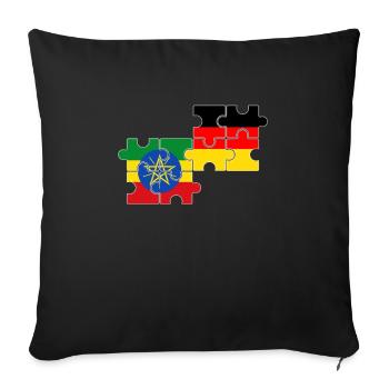 Ethiopia Germany Flag Ethiopian - Sofa pillowcase 17,3'' x 17,3'' (45 x 45 cm) - black - Front