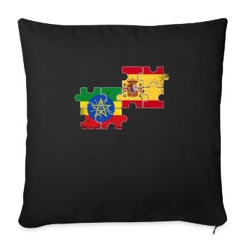 Ethiopia Spain Vintage Flag Ethiopian - Sofa pillowcase 17,3'' x 17,3'' (45 x 45 cm) - black - Front