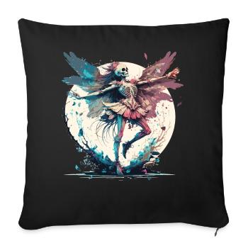Watercolor Skeleton Fairy Gothic Fairycore Grunge - Sofa pillowcase 17,3'' x 17,3'' (45 x 45 cm) - black - Front