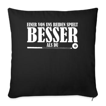 Billard Poolbillard Snooker - Sofakissenbezug 45 x 45 cm - Schwarz - Vorne