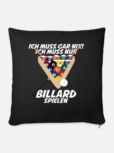 Poolbillard Snooker Billard - Sofakissenbezug 45 x 45 cm - Schwarz