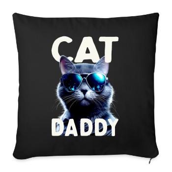 Cat Daddy Cats Father Cat Dad Dad Father's Day Cat - Sofa pillowcase 17,3'' x 17,3'' (45 x 45 cm) - black - Front