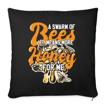 Lustiger Imker-Humor - Sofakissenbezug 45 x 45 cm - Schwarz - Vorne