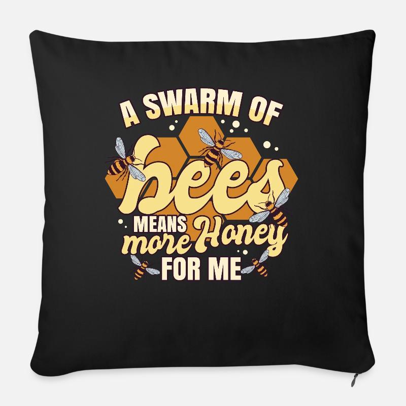 Un essaim d’abeilles signifie plus de miel pour moi - Housse de coussin décorative 45 x 45 cm - noir