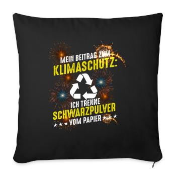 Ma contribution à la protection du climat Pyrotechniciens - Housse de coussin décorative 45 x 45 cm - noir - Devant