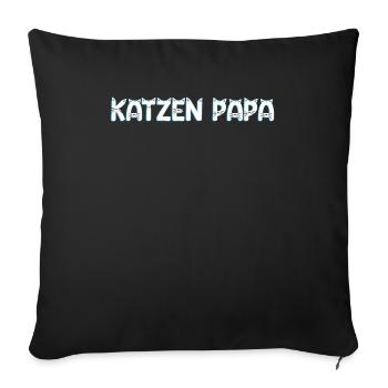 Katzen Papa - Sofakissenbezug 45 x 45 cm - Schwarz - Vorne