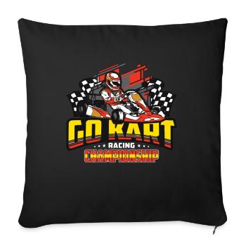 Go Kart Racing Championship Racetrack Kart Racing - Sofa pillowcase 17,3'' x 17,3'' (45 x 45 cm) - black - Front