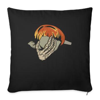 Skeletthände, die einen Glasblob formen - - Sofakissenbezug 45 x 45 cm - Schwarz - Vorne