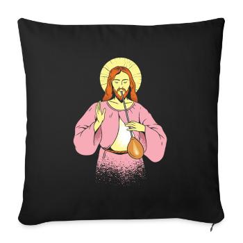 Jesus as Glassblower - Glassblowing Christmas - Sofa pillowcase 17,3'' x 17,3'' (45 x 45 cm) - black - Front