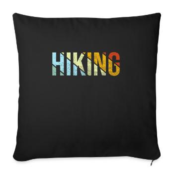 Hiking lettering retro - Sofa pillowcase 17,3'' x 17,3'' (45 x 45 cm) - black - Front