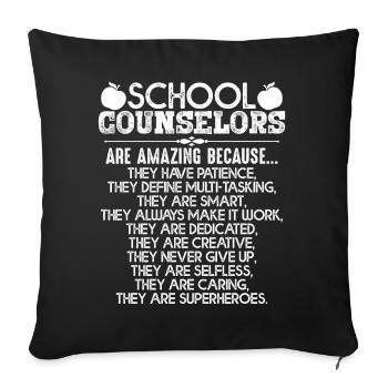 School Counselor School Counselor My Job - Sofa pillowcase 17,3'' x 17,3'' (45 x 45 cm) - black - Front