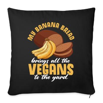 Drôle de vêtements de cuisson au pain aux bananes - Housse de coussin décorative 45 x 45 cm - noir - Devant
