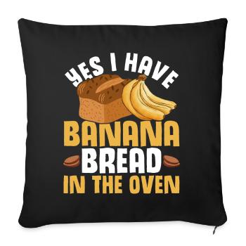 Drôle de vêtements de cuisson au pain aux bananes - Housse de coussin décorative 45 x 45 cm - noir - Devant