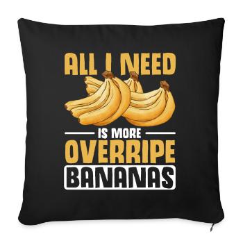 Drôle de vêtements de cuisson au pain aux bananes - Housse de coussin décorative 45 x 45 cm - noir - Devant