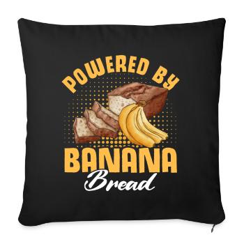 Drôle de vêtements de cuisson au pain aux bananes - Housse de coussin décorative 45 x 45 cm - noir - Devant