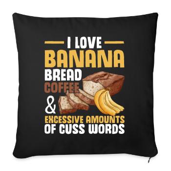 Drôle de vêtements de cuisson au pain aux bananes - Housse de coussin décorative 45 x 45 cm - noir - Devant