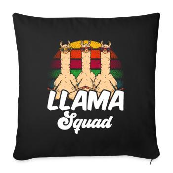 Lama Squad Llama Dictons Lamas Animal Lamas - Housse de coussin décorative 45 x 45 cm - noir - Devant