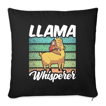 Llama Whisperer Llama Animal Llamas Sayings - Sofa pillowcase 17,3'' x 17,3'' (45 x 45 cm) - black - Front