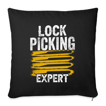 Lockpicking Expert Lock Picking Lock Cracking - Housse de coussin décorative 45 x 45 cm - noir - Devant