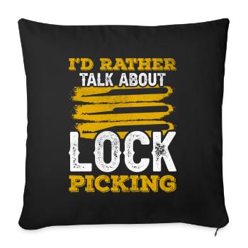 Je préfère parler de crochetage de serrure - Housse de coussin décorative 45 x 45 cm - noir - Devant