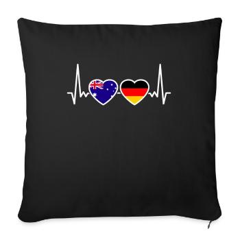 Australia Germany Heartbeat Flag - Sofa pillowcase 17,3'' x 17,3'' (45 x 45 cm) - black - Front