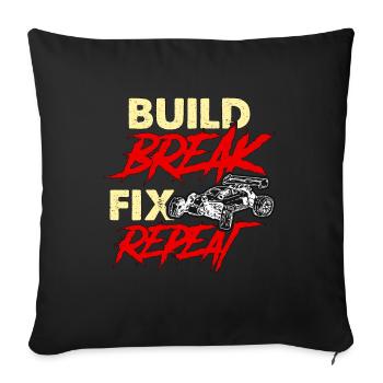 RC Model Racing Build Break Fix Repeat Model Maker - Sofa pillowcase 17,3'' x 17,3'' (45 x 45 cm) - black - Front